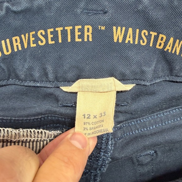 Duluth Trading Co Pants Womens 12 Curvessetter Waistband Navy Blue Cargo Trouser - Picture 6 of 15